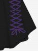 Plus Size 3D Lace Up Print Cinched Tank Top -  