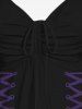 Plus Size 3D Lace Up Print Cinched Tank Top -  