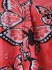 Maillot de Bain Tankini à Imprimé Papillon à Volants - Rose clair XXXL