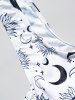 Ensemble de Bikini de Bain Tankini Matelassé à Imprimé Lune Etoile et Soleil - Blanc S