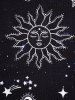 Celestial Sun Moon Star Allover Print Lace Panel Asymmetric Tank Top -  