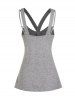 Ruched Heather Asymmetrical Hem Casual Tank Top -  