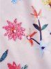 Long Sleeve Asymmetric Top And Allover Flower Print Camisole Two Piece Set -  