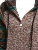 Hooded Raglan Sleeve Tribal Pattern Sweater -  