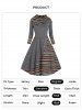 Tribal Stripe Graphic Panel Long Sleeve Knit Hooded Dress -  