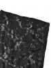 Solid Color Cami Top And Sheer Rose Lace Bat Sleeve Skew Neck T Shirt Two Piece Top -  
