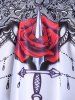 Dagger Rose Print Padded Tankini Swimsuit -  