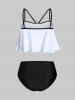 Dagger Rose Print Padded Tankini Swimsuit -  