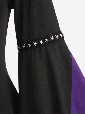 Gothic Plus Size Pentagram Cinched Butterfly Sleeves Handkerchief T-shirt