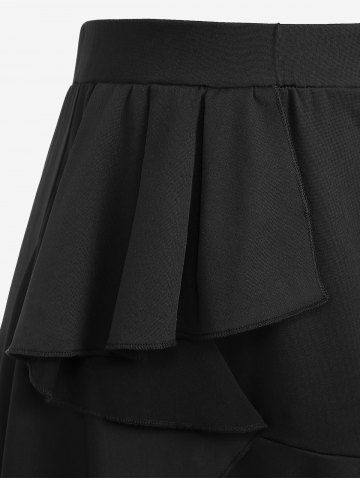 Plus Size Tulip Hem Ruffles Skirt