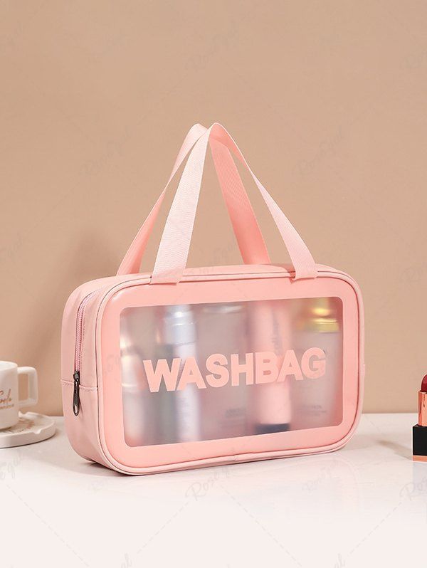 Latest Women's Daily Travel Semi-sheer Clear Storage Makeup Cosmetic Toiletry Wash Bag  