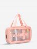 Women's Daily Travel Semi-sheer Clear Storage Makeup Cosmetic Toiletry Wash Bag -  