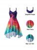 Robe Mi-Longue à Bretelle Fine Ajustable à Imprimé Pieuvre Haute Basse - Multi L