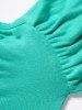Cold Shoulder Plain Color Ruched Adjustable Spaghetti Strap Casual T Shirt -  