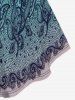 Plus Size Floral Paisley Print Cinched Tank Top -  