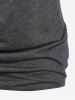 Plus Size Ruched Plaid Patchwork T-shirt -  