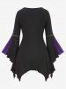 Plus Size Pentagram Cinched Butterfly Sleeves Handkerchief T-shirt -  