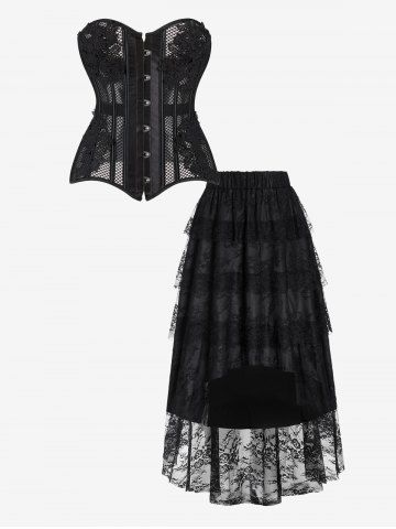 Corset Effet en Dentelle à Lacets