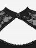 Robe Mouchoir Gothique Superposée Découpée Fleurie Panneau en Dentelle en Mousseline - Noir L | US 12