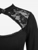 Gothic Floral Lace Panel Cutout Buckle Layered Chiffon Handkerchief Dress -  