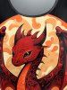 T-shirt Gothique Dinosaure Coloré Soleil Imprimé à Manches Courtes - Noir L
