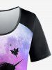 Renaissance Plus Size Unicorn Butterfly Angel Plant Lake Print T-shirt -  