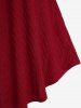 Robe Pull Courte de Grande Taille à Col Bénitier à Lacets - Rouge foncé 1X | US 14-16