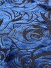 Robe Fleurie Ceinturée Ourlet en Dentelle de Grande Taille en Velours - Bleu profond 1X | US 14-16
