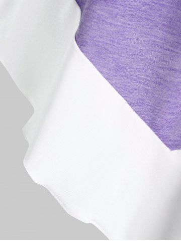 Twist Front Pointed Hem Contrast Flare Tank Top