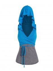 Crossover Sleeveless Hooded Crop Top And V Neck Spaghetti Strap Camisole Set -  