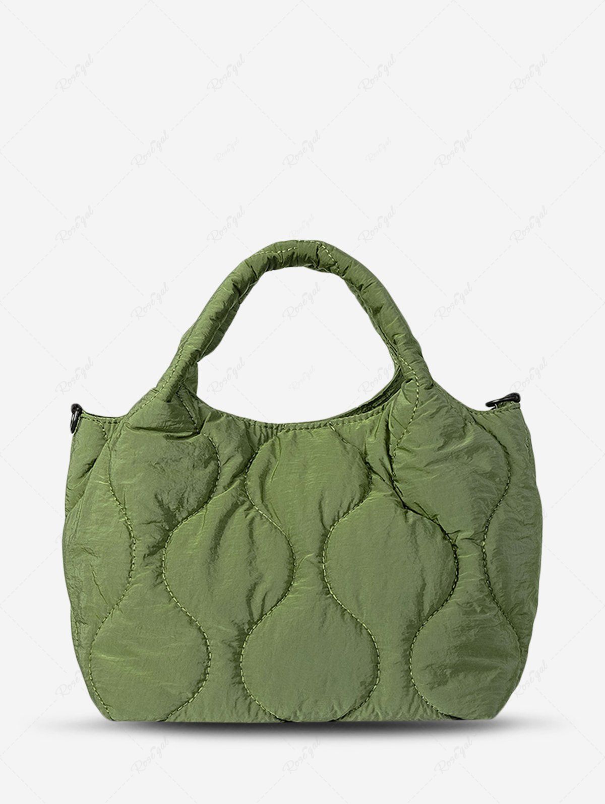 Sale Women's Daily Solid Color Puffer Padded Quilted Tote Handbag  