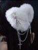 Plush Heart Shaped Hair Clip -  