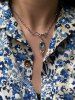 Fashion Blue Eye Octopus Twist Round Beaded Pendant Necklace -  