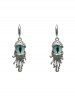 Boucles D'Oreilles Pendantes en Forme D'Œil de Poulpe en Bleu - Argent 