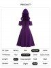 Plain Color Tied Ladder Cut Out Overlay Cold Shoulder High Waisted A Line Mini Hooded Dress -  