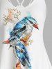 Asymmetrical Parrot Print Cami Short Dress -  