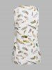 Twist Front Feather Print Tank Top -  