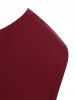 Maillot de Bain Tankini Croisé Fleur à Coupe Haute à Pois - Rouge foncé M