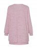 Heathered Long Knit Button Up Long Sleeve Casual Cardigan -  