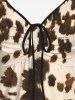 Plus Size Leopard Paisley Ombre Print Cinched Tank Top -  