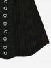 Plus Size 3D Rivet Grommets Zipper Print Cami Top (Adjustable Shoulder Strap) -  