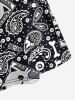 Robe à Bretelle Croisée Gothique Chat en Cachemire Mignon Imprimé - Noir 3X
