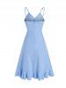 Low Cut Ruffle High Low Dress -  