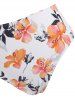 Maillot de Bain Tankini Noué Découpé Fleuri Rayé à Lacets - Saumon Léger XL