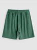Short Texturé en Couleur Unie à Cordon - Vert profond L