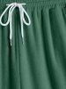 Short Texturé en Couleur Unie à Cordon - Vert profond L