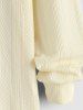Men's Hemp Jacquard Weave Solid Color Quarter Button V-neck Pullover Long Sleeves T-shirt -  