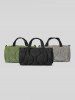 Sac à Main Matelassé en Couleur Unie Cousu Design en Haut pour Femme - Nuage Gris 