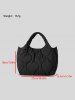 Sac Fourre-tout Matelassé en Couleur Unie pour Femme - Noir 