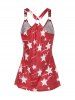 American Flag O Ring Cut Out Handkerchief Casual Tank Top -  